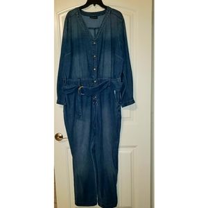 Lane Bryant Jean jumpsuit with belt